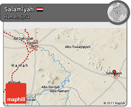 Shaded Relief 3D Map of Salamīyah