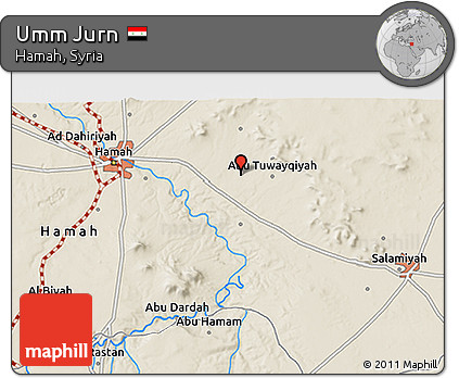 Shaded Relief 3D Map of Umm Jurn