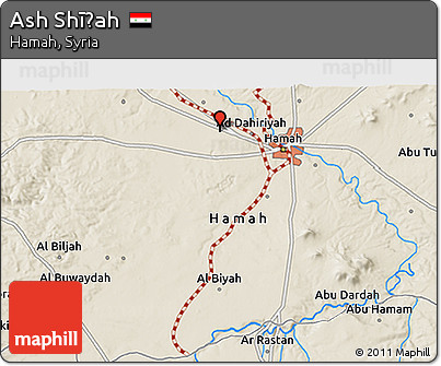 Shaded Relief 3D Map of Ash Shīḩah