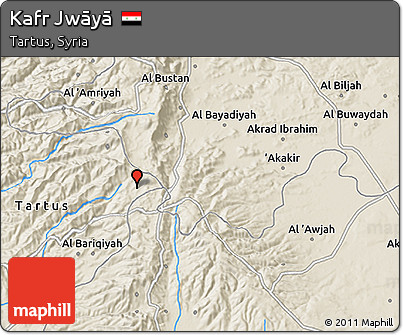 Shaded Relief 3D Map of Kafr Jwāyā