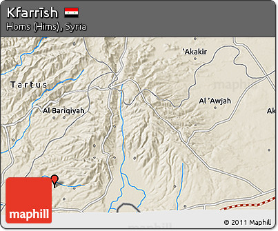 Shaded Relief 3D Map of Kfarrīsh
