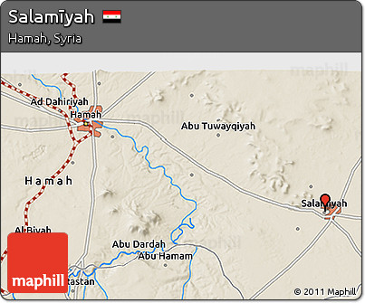Shaded Relief 3D Map of Salamīyah