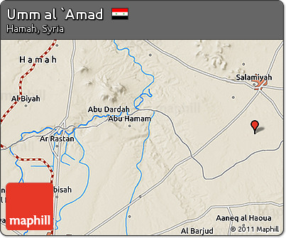 Shaded Relief 3D Map of Umm Al `Amad