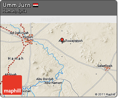 Shaded Relief 3D Map of Umm Jurn