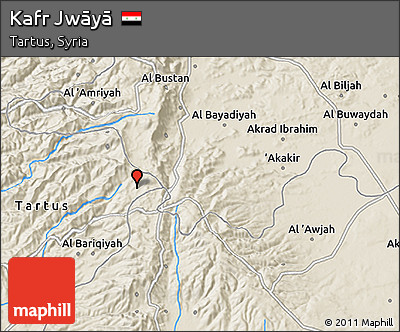 Shaded Relief 3D Map of Kafr Jwāyā