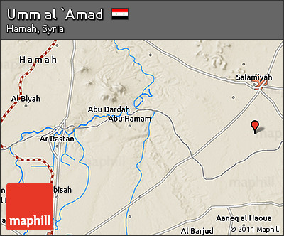 Shaded Relief 3D Map of Umm Al `Amad