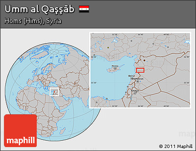 Gray Location Map of Umm Al Qaşşāb