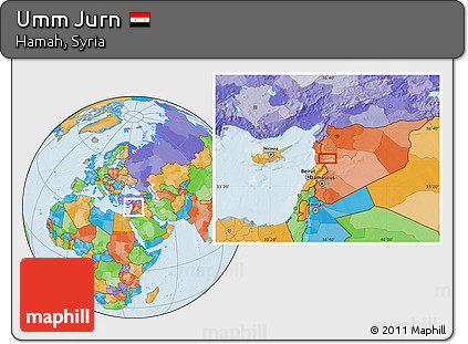 Political Location Map of Umm Jurn