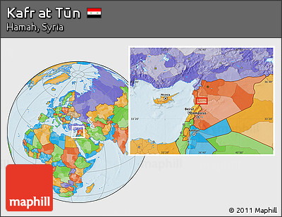 Political Location Map of Kafr At Tūn