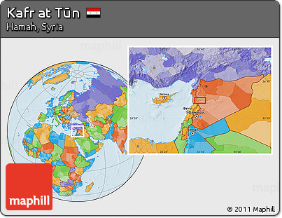 Political Location Map of Kafr At Tūn