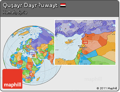 Political Location Map of Quşayr Dayr Ḩuwayt