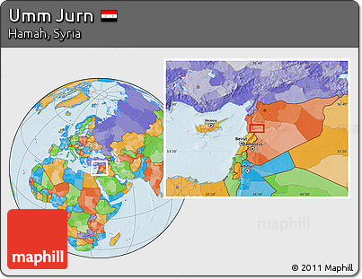Political Location Map of Umm Jurn