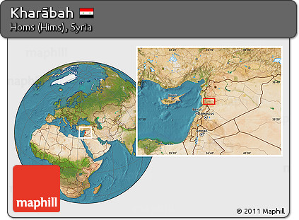 Satellite Location Map of Kharābah