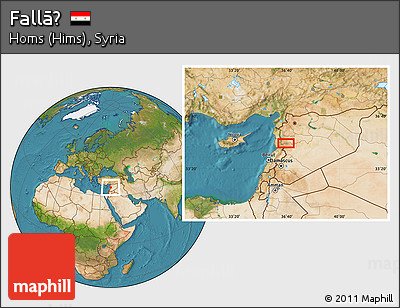 Satellite Location Map of Fallāḩ