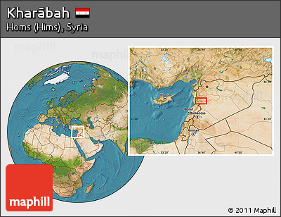 Satellite Location Map of Kharābah