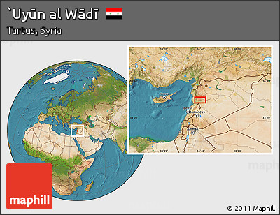 Satellite Location Map of `Uyūn Al Wādī