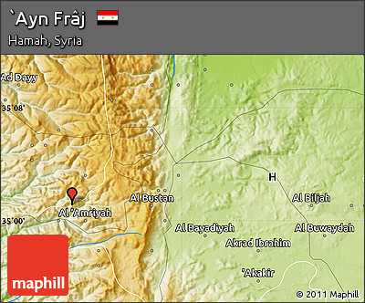 Physical Map of `Ayn Frâj
