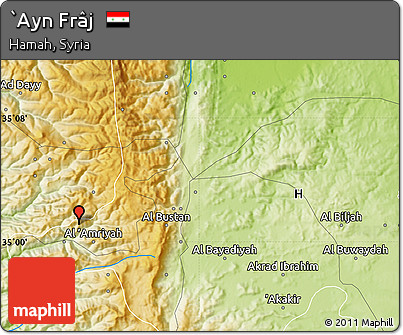 Physical Map of `Ayn Frâj