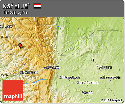 Physical Map of Kāf Al Jā`