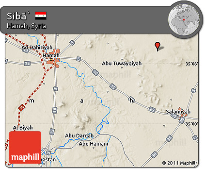 Shaded Relief Map of Sibā`