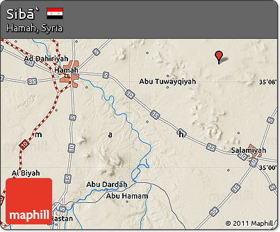 Shaded Relief Map of Sibā`