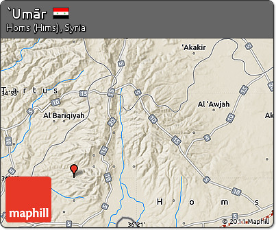 Shaded Relief Map of `Umār