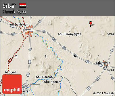 Shaded Relief Map of Sibā`