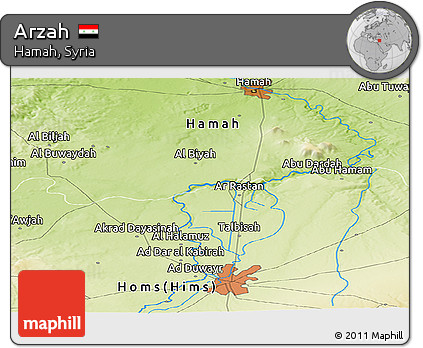 Physical Panoramic Map of Arzah