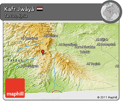 Physical Panoramic Map of Kafr Jwāyā
