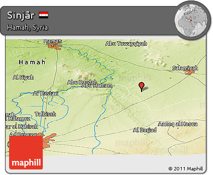 Physical Panoramic Map of Sinjār