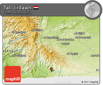 Physical Panoramic Map of Tall Jirdawn