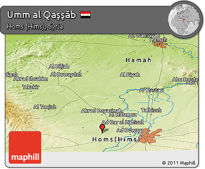 Physical Panoramic Map of Umm Al Qaşşāb