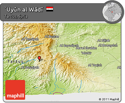 Physical Panoramic Map of `Uyūn Al Wādī