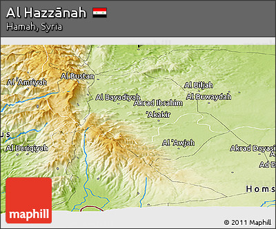 Physical Panoramic Map of Al Hazzānah