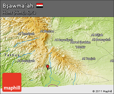 Physical Panoramic Map of Bşawma`ah