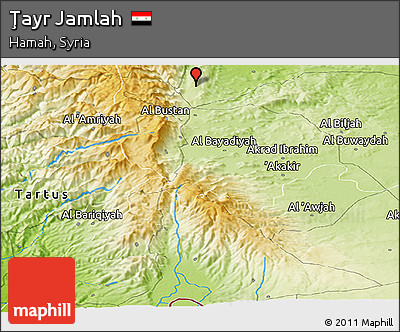 Physical Panoramic Map of Ţayr Jamlah