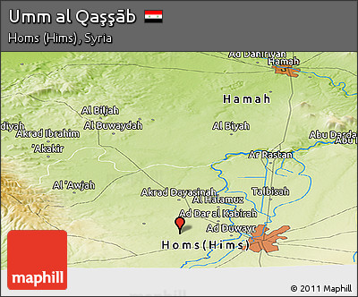 Physical Panoramic Map of Umm Al Qaşşāb
