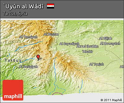Physical Panoramic Map of `Uyūn Al Wādī