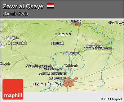 Physical Panoramic Map of Zawr Al Qsayé