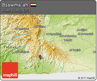 Physical Panoramic Map of Bşawma`ah