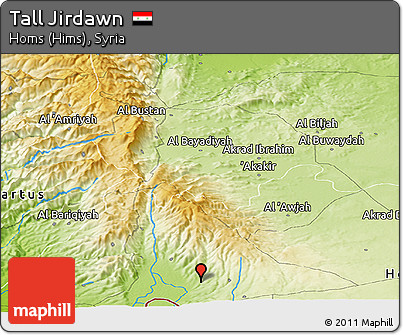 Physical Panoramic Map of Tall Jirdawn