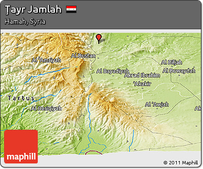 Physical Panoramic Map of Ţayr Jamlah
