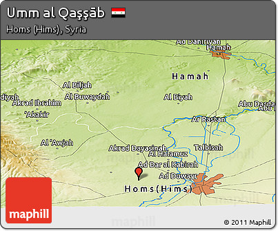 Physical Panoramic Map of Umm Al Qaşşāb