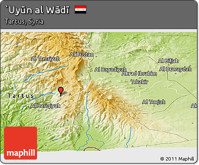Physical Panoramic Map of `Uyūn Al Wādī