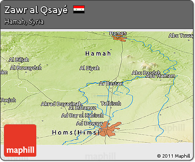 Physical Panoramic Map of Zawr Al Qsayé