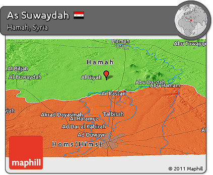 Political Panoramic Map of As Suwaydah