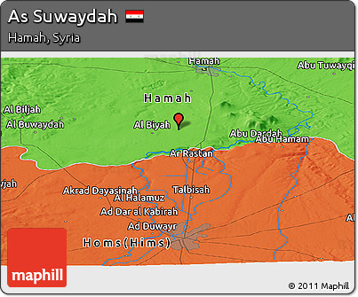 Political Panoramic Map of As Suwaydah