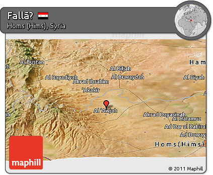 Satellite Panoramic Map of Fallāḩ