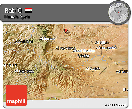 Satellite Panoramic Map of Rab`ū