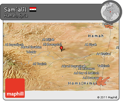 Satellite Panoramic Map of Sam`alīl